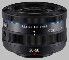 image of the Samsung 20-50mm f/3.5-5.6 ED II NX lens